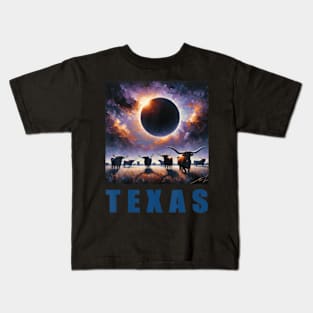 work Inspired By Total Solar Eclipse 2024 Texas Kids T-Shirt